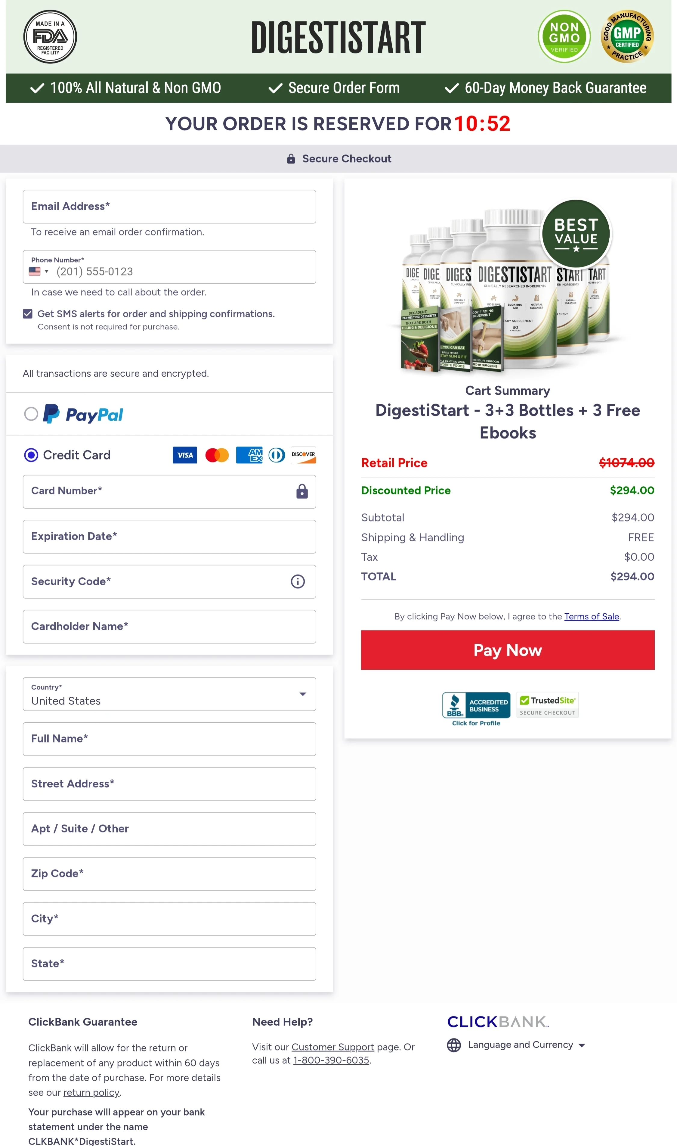Digestistart order form